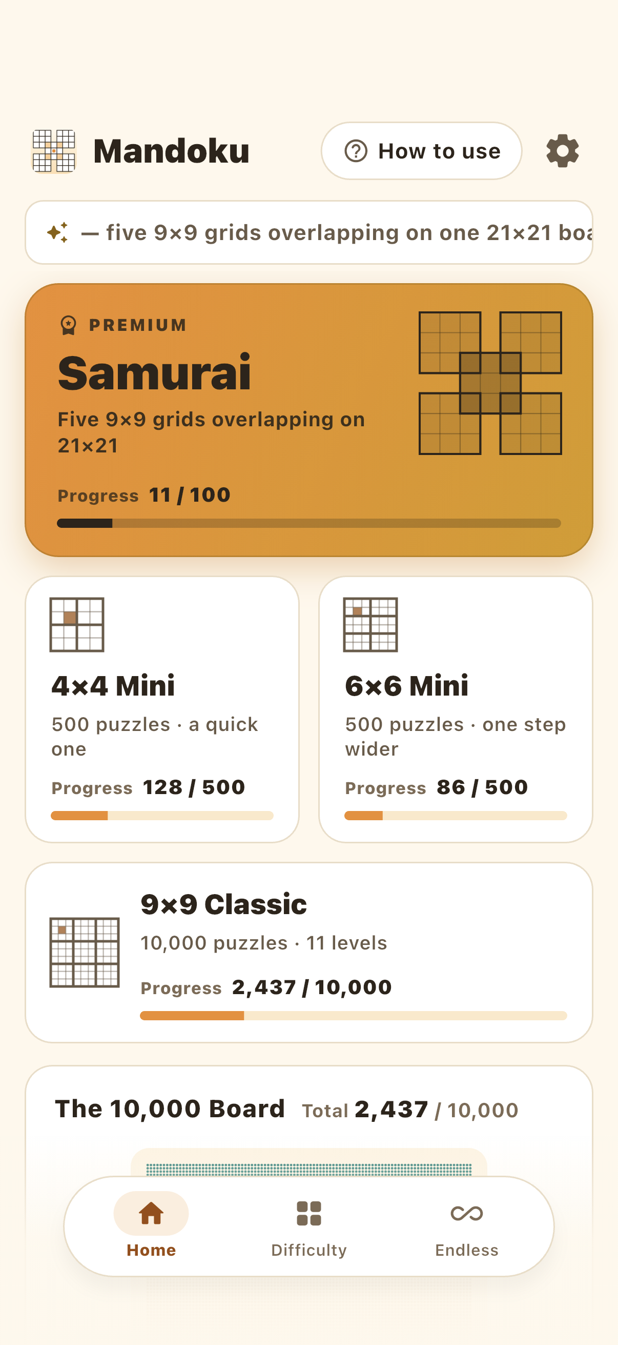 Mandoku Four boards