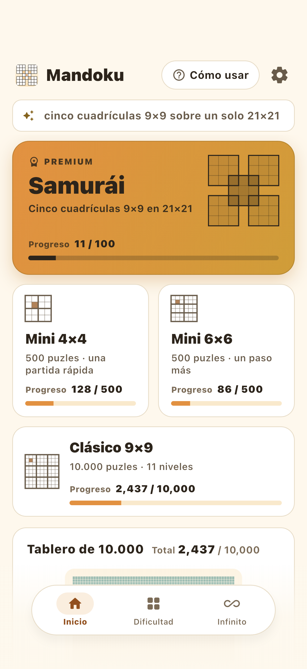 Mandoku Cuatro tableros